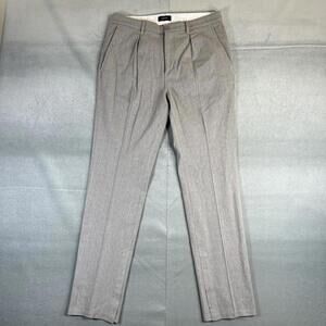 Zanerobe Pleated Dress Pants Mens 32 Gray Slim Wool Blend Stretch